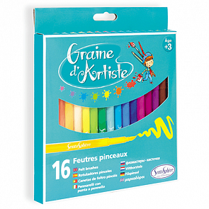 Набор для творчества – фломастеры с кисточкой, 16 цветов (SentoSpherE, 9301k)